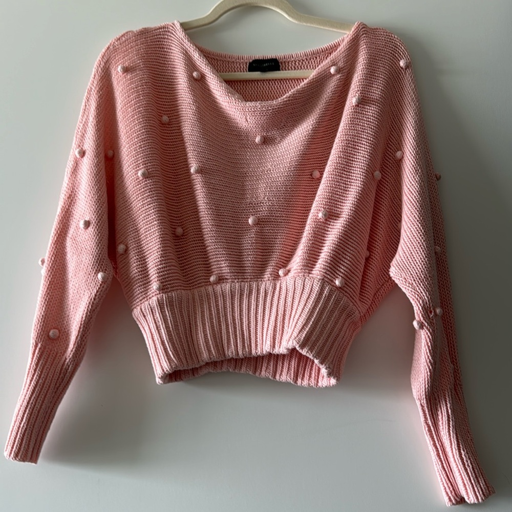 Rose pink Majorelle cotton cowl neck sweater XS